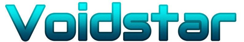 Voidstar Logo Blue block text that reads "Voidstar"